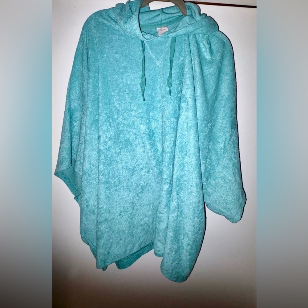 NEW-Secret Treasures
 Super soft, oversized, 
Aqua Hooded 
Beach- Pool -Poncho